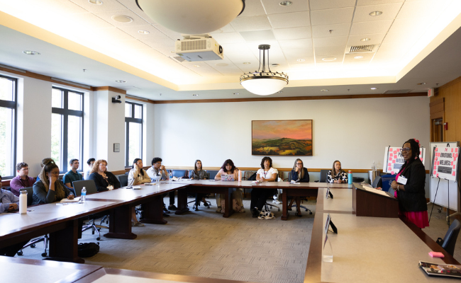 Attendees of a Chamber Foundation event sitting in a roundtable discussion