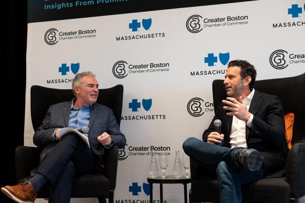 CEO Mark Barrocas speaking at the Greater Boston Chamber of Commerce's Executive Exchange event.