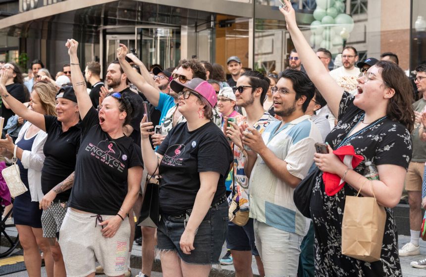 A crowd from an event curated by RoseMark Productions.