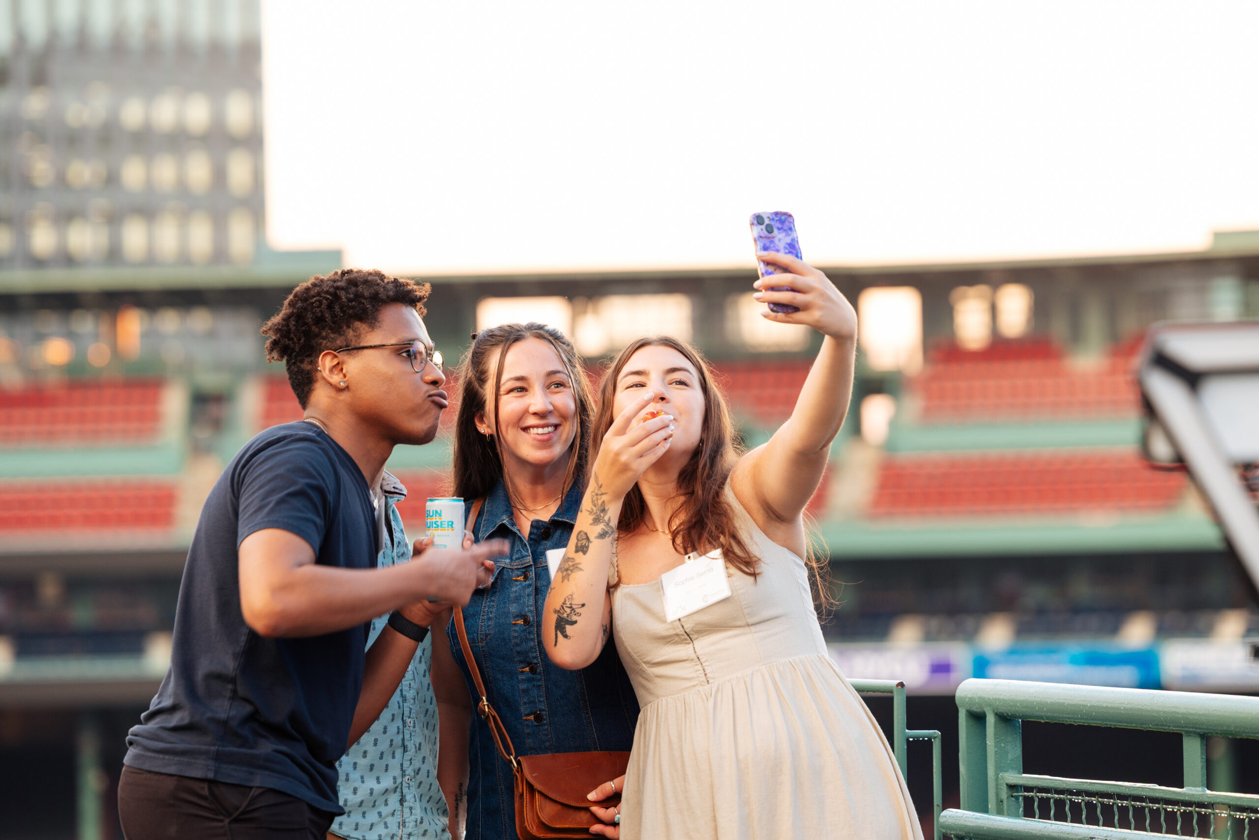 Young Bostonians at Fenway.